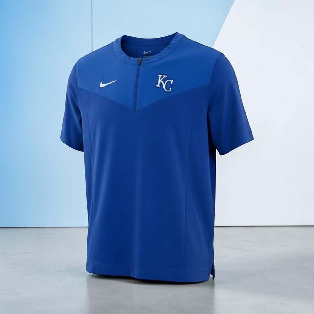 Nike Kansas City Royals MLB Authentic Collection Dri-Fit Short Sleeve Half-Zip P